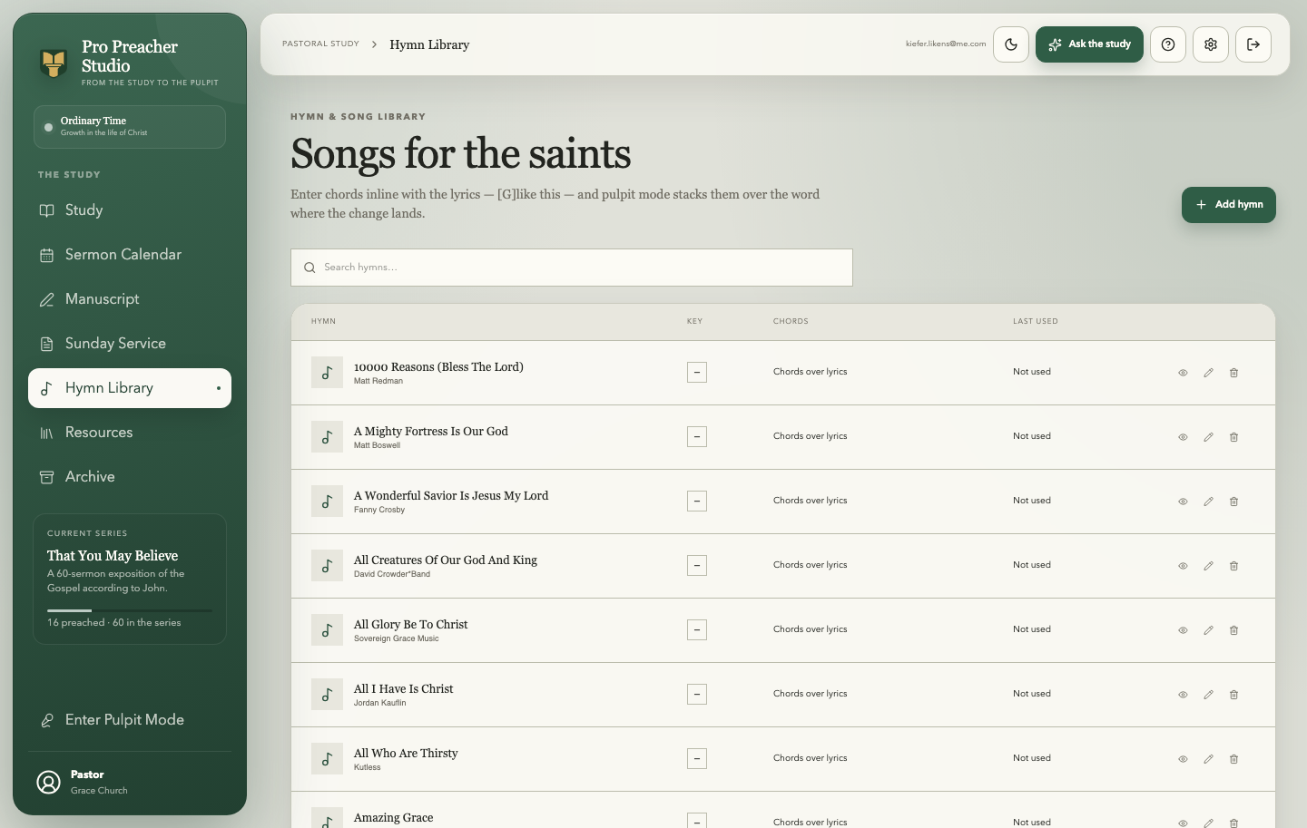 The hymn and song library