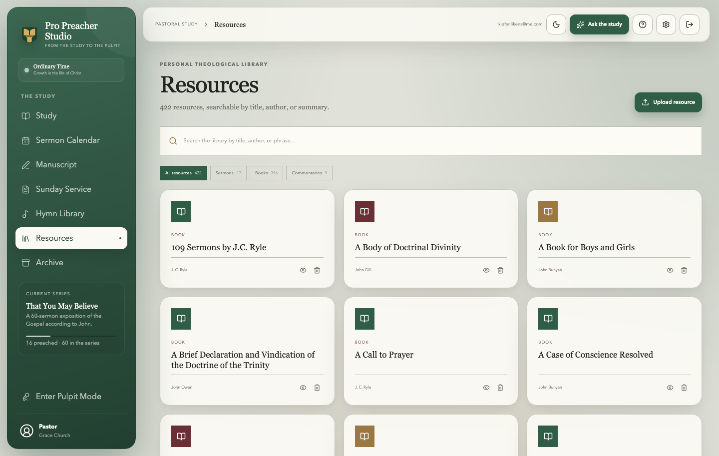 The searchable theological resource library